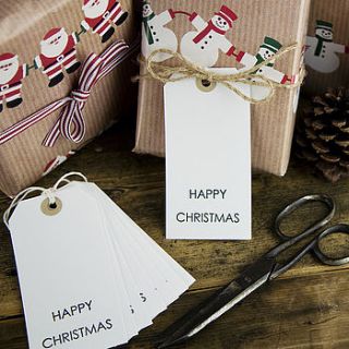 pack of ten 'happy christmas' gift tags by 3 blonde bears