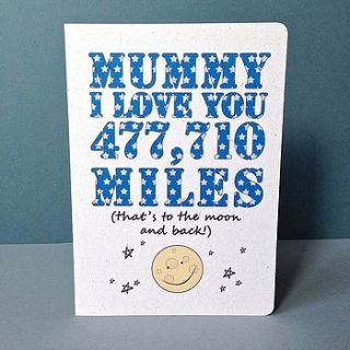 personalised to the moon and back miles card by ruby wren designs