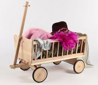 classic wooden pull cart by toys of essence