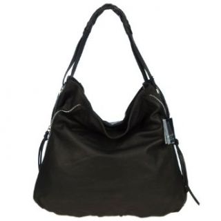 LAURA DI MAGGIO Italian Made Black Leather Shoulder Hobo Bag Shoulder Handbags Clothing