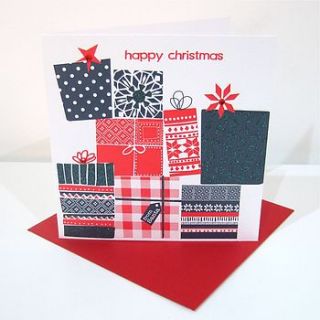 stacked gifts christmas card by stop the clock design