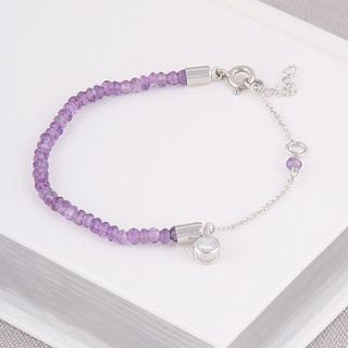 silver gemstone charm bracelet by baronessa