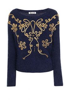 mary ann   embroidered jumper navy by sugar + style