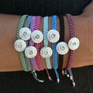 silver target friendship bracelet by vanessa plana