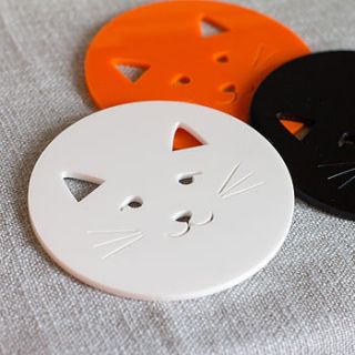 kitty cat coasters by finest imaginary