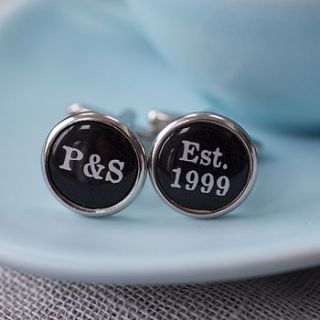 personalised est. cufflinks by suzy q