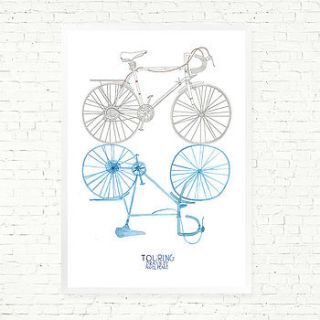bicycle touring bike art print by bloom boutique