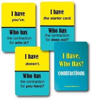 I Have, Who Has?   Contractions (Grade Levels 2   Up) Toys & Games