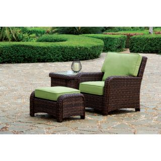 Saint Tropez Deep Seating Chair and Ottoman with Cushions