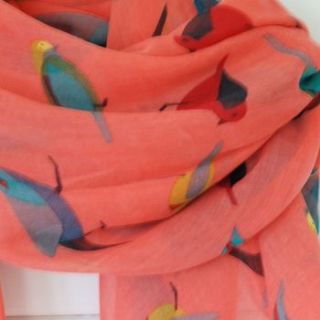 coral colourful birdy scarf by penelopetom direct ltd