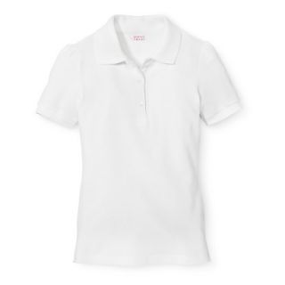 French Toast Girls School Uniform Short Sleeve Polo   White 16