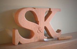 oak wedding and anniversary wooden letters by house of carvings and gifts