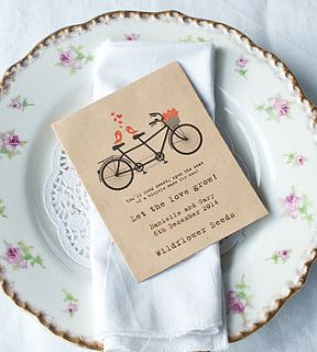 birds on tandem wildflower seed packet favour by wildflower favours