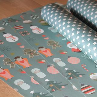 mixed christmas wrapping paper pack by the chalk lion