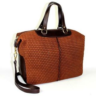 tia embossed leather handbag by brown&berry