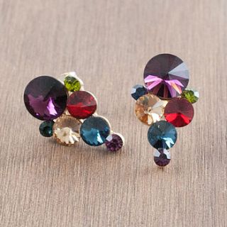 multi coloured chandelier crystal earrings by astrid & miyu