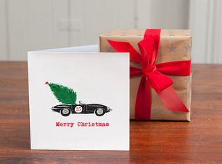 'personalised 'e type christmas card' by honey tree publishing