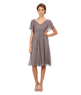 Ivy & Blu Maggy Boutique Flutter Sleeve Inset Waist Dress Womens Dress (Gray)