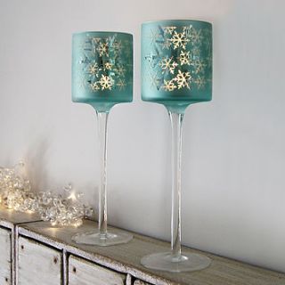 snowflake tall stem votive by red lilly