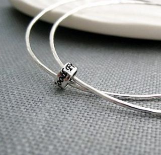 'just saying' sterling silver double bangle by evy designs