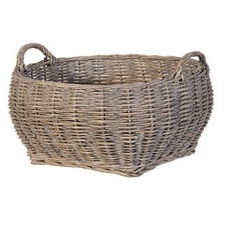 large grey washed willow basket by drift living