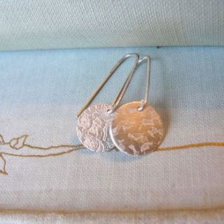 round small drop etch earrings by anna bagnall jewellery