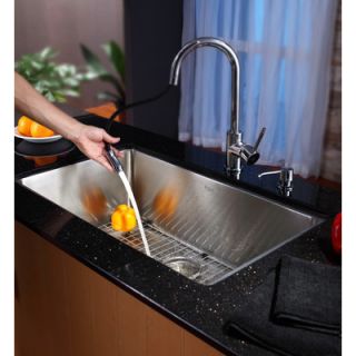 Kraus 30 Undermount Single Bowl Kitchen Sink with 15 Faucet and Soap