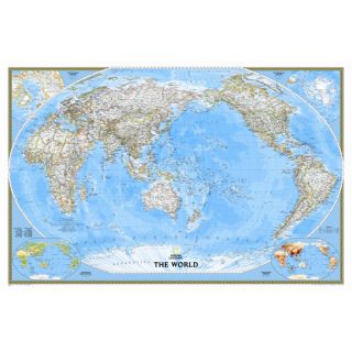 World Classic Pacific Centered Enlarged Wall Map