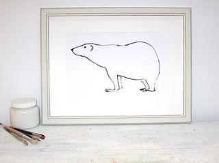 'polar bear' hand signed print by samantha barnes artist