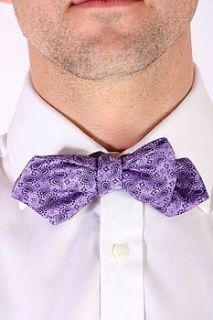 silk paisley print bow tie by louie thomas menswear