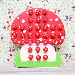 wooden toadstool solitaire game by red berry apple