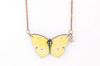 bright wooden butterfly necklace by artysmarty