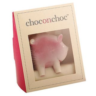 pack of four chocolate mini pigs by chocolate on chocolate