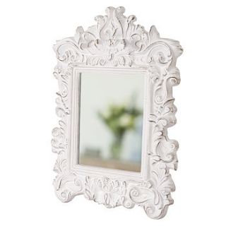 antique white carved wall mirror by dibor