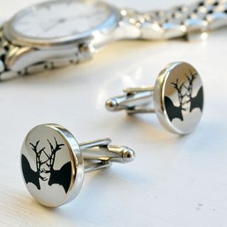 silver rutting stags cufflinks by primrose & plum