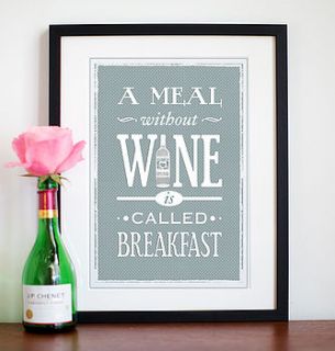 'a meal without wine' print by of life & lemons