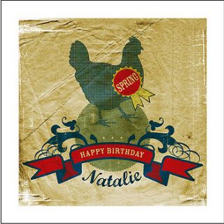 vintage 'spring chicken' birthday card by come for a dream