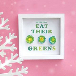 personalised christmas 'eat your greens' art by sweet dimple