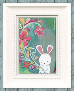 'in lylia's garden' art print for girls by the little brown rabbit