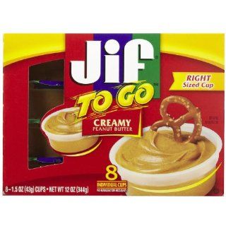 Jif to Go Creamy Peanut Butter 8   1.5 ounce Cups Net Wet 12 Oz (Pack of 3)  Dip Net  Grocery & Gourmet Food
