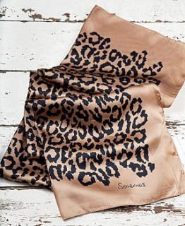 leopard print extra large silk scarf by somerville scarves