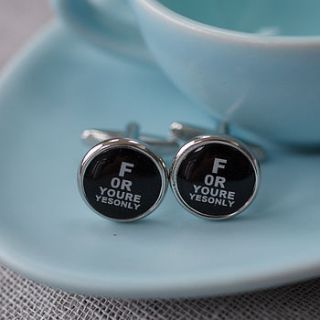 for your eyes only eyesight test cufflinks by suzy q