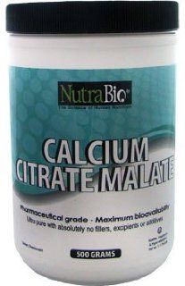 NutraBio Calcium Citrate Malate Powder   500 Grams Health & Personal Care