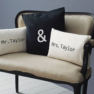 personalised 'mr & mrs' cushion cover set by minna's room