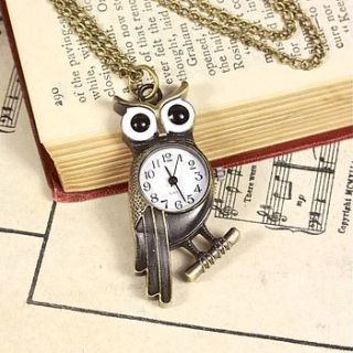 wise owl watch necklace by lisa angel