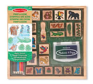jungle rain forest stamp set by little butterfly toys