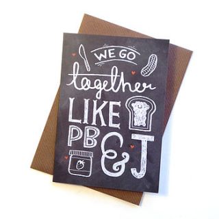 'peanut butter and jelly' chalkboard card by the happy pencil