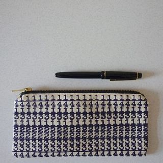 'number crunch' printed canvas pencil case by mr.ps