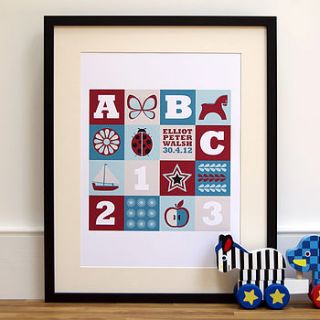 personalised children's squares print by little ink