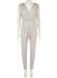 £five off gold v neck jumpsuit was£40 by jolie moi